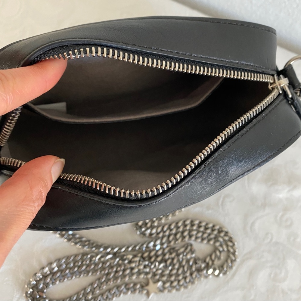 Stella McCartney Black Stella Star Quilted Crossbody Bag with Silver Chain - Picture 5 of 10
